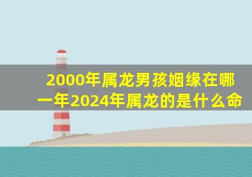 2000年属龙男孩姻缘在哪一年2024年属龙的是什么命