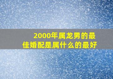 2000年属龙男的最佳婚配是属什么的最好