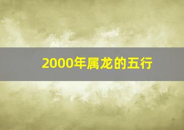 2000年属龙的五行