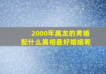 2000年属龙的男婚配什么属相最好婚姻呢