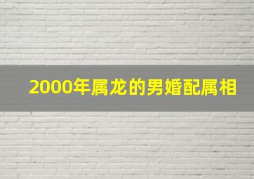 2000年属龙的男婚配属相