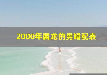 2000年属龙的男婚配表