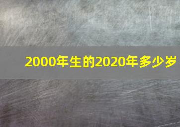 2000年生的2020年多少岁