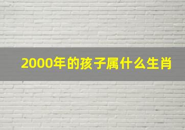 2000年的孩子属什么生肖