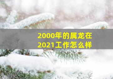 2000年的属龙在2021工作怎么样