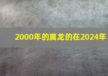 2000年的属龙的在2024年