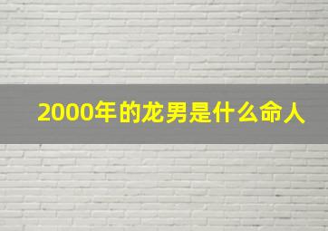 2000年的龙男是什么命人