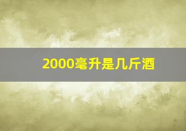 2000毫升是几斤酒