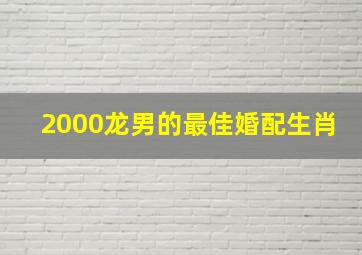 2000龙男的最佳婚配生肖