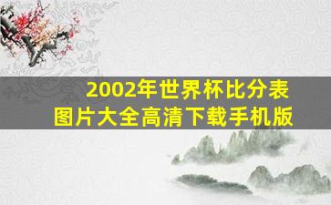 2002年世界杯比分表图片大全高清下载手机版