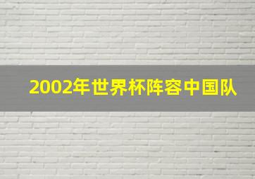 2002年世界杯阵容中国队