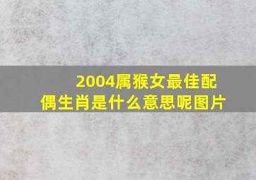 2004属猴女最佳配偶生肖是什么意思呢图片