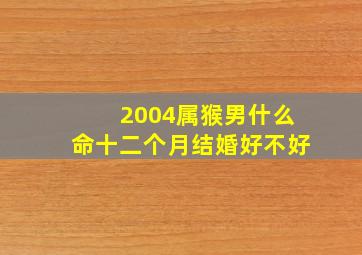 2004属猴男什么命十二个月结婚好不好