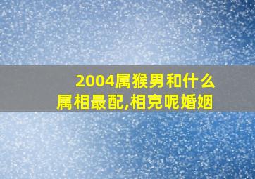 2004属猴男和什么属相最配,相克呢婚姻