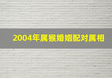 2004年属猴婚姻配对属相