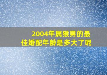 2004年属猴男的最佳婚配年龄是多大了呢