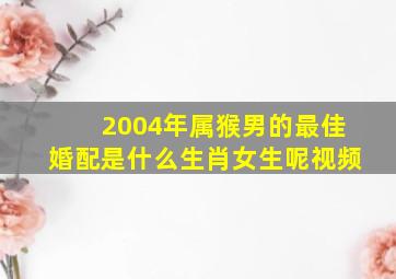 2004年属猴男的最佳婚配是什么生肖女生呢视频