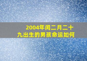 2004年闰二月二十九出生的男孩命运如何