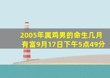 2005年属鸡男的命生几月有富9月17日下午5点49分