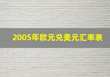 2005年欧元兑美元汇率表