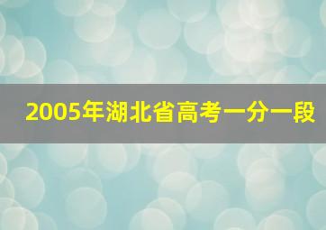 2005年湖北省高考一分一段