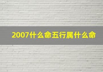 2007什么命五行属什么命