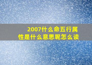 2007什么命五行属性是什么意思呢怎么读