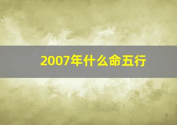 2007年什么命五行