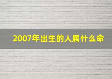 2007年出生的人属什么命