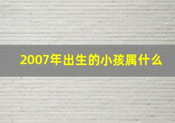 2007年出生的小孩属什么