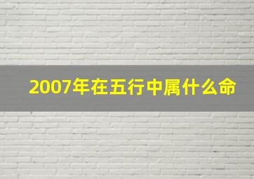 2007年在五行中属什么命