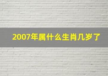 2007年属什么生肖几岁了