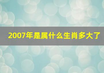 2007年是属什么生肖多大了