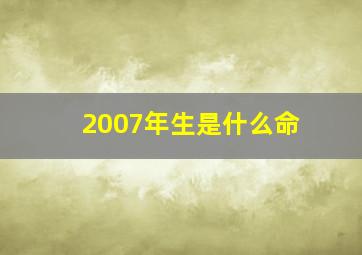 2007年生是什么命