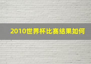 2010世界杯比赛结果如何