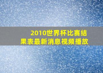 2010世界杯比赛结果表最新消息视频播放