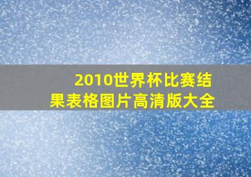 2010世界杯比赛结果表格图片高清版大全