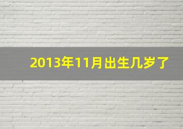 2013年11月出生几岁了