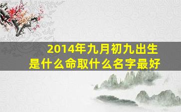 2014年九月初九出生是什么命取什么名字最好