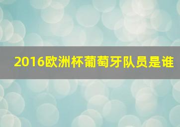 2016欧洲杯葡萄牙队员是谁