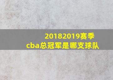 20182019赛季cba总冠军是哪支球队