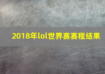 2018年lol世界赛赛程结果