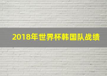 2018年世界杯韩国队战绩