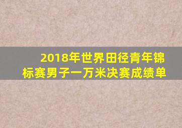 2018年世界田径青年锦标赛男子一万米决赛成绩单