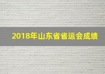 2018年山东省省运会成绩