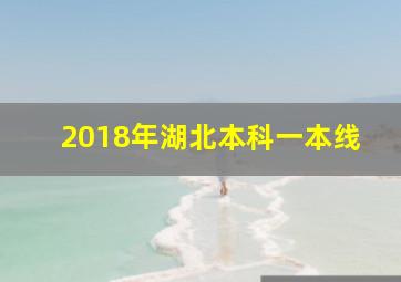 2018年湖北本科一本线