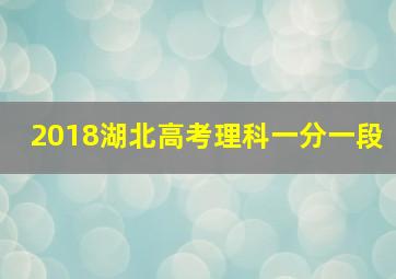 2018湖北高考理科一分一段