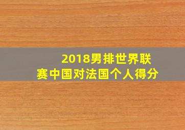 2018男排世界联赛中国对法国个人得分