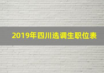 2019年四川选调生职位表