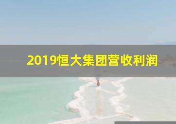 2019恒大集团营收利润